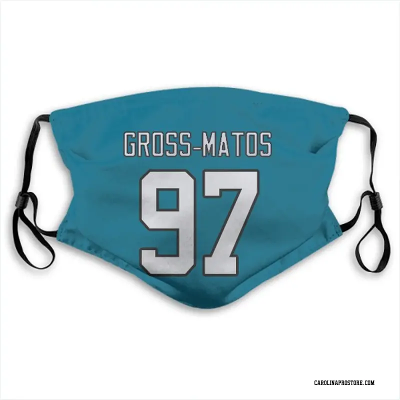 Blue Yetur Gross-Matos Carolina Panthers Washable & Reusable Face Mask With PM2.5 Filter